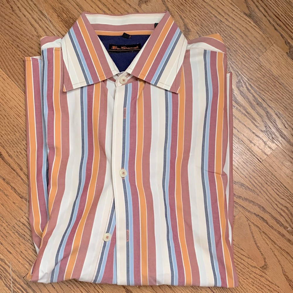 Ben Sherman multi colored stripes button down shirt
